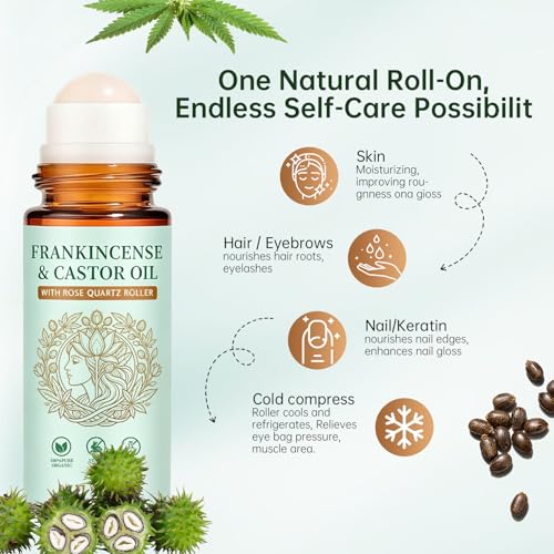 Frankincense & Castor Oil Roller - Rose Quartz, 50ml