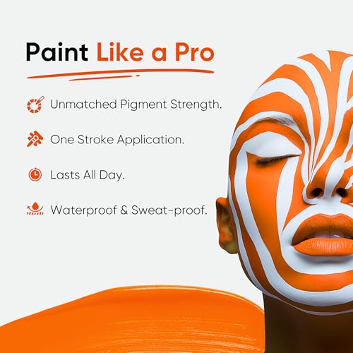 Blue Squid Orange Face Paint Stick - Waterproof XL