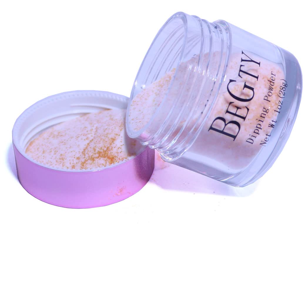 Nail Dipping Powder Glitter Nail Art PowderPro Collection System for Starter Manicure Salon DIY at Home Odor-Free, Long-Lasting,1 Oz-Drying No Needed Nail Lamp Cured (Golden Glitter 350#)