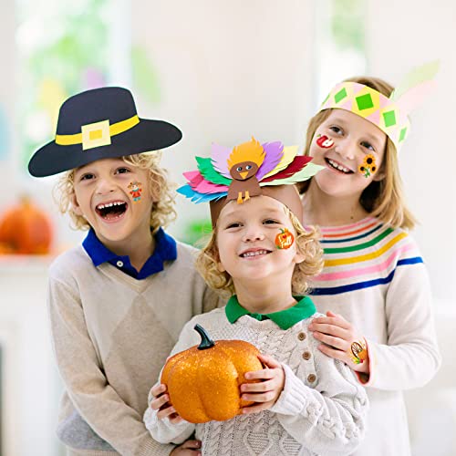 HOWAF 96 Pcs Thanksgiving Temporary Tattoos, 48 Fall Harvest Designs