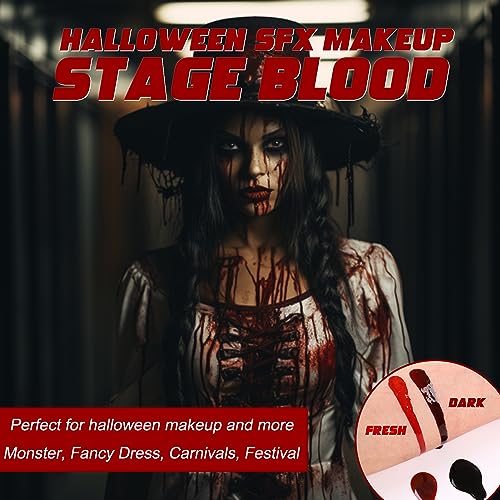 BOBISUKA Halloween Fake Blood Makeup Kit - 2 Colors