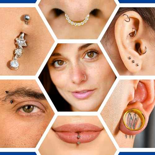 BodyJ4You Piercing Aftercare Spray - Saline Cleanser Natural Recovery Solution - Ear Gauges Nose Lip Belly Button - Wound Wash Keloid Treatment Bump Removal - Sea Salt Aloe Rosemary - Pack of 24