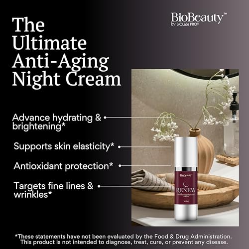 BIOBeauty Night Cream with Retinol ? Restorative Anti-Aging Moisturizer Infused with Real Bioidentical Hormones - Renew Face and Under Eye Serum (1oz)