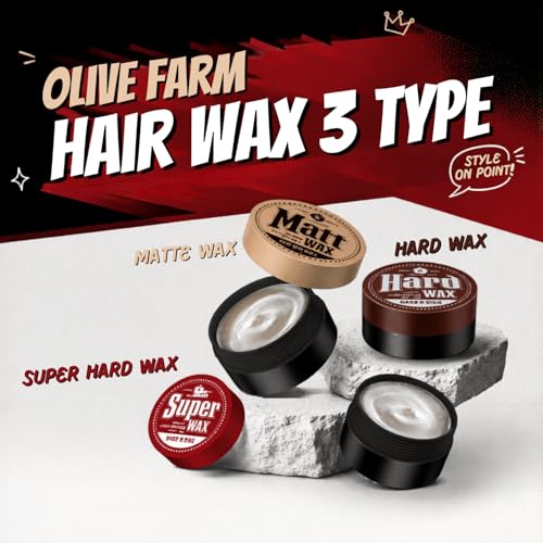Olive Farm Super Hard Hair Wax for Men – Strong Hold Beeswax Formula, 1.76 oz