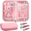 12-Piece Manicure Pedicure Set with Leather Case for Nail Care