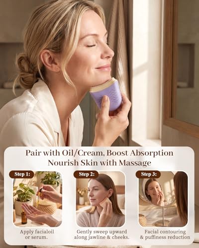 Lavender Upgraded Silicone Lymphatic Face Brush for Contouring & Puffiness Reduction