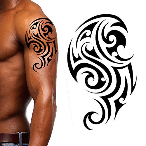 4 Pack Tribal Temporary Tattoo Stickers for Arms & Shoulders