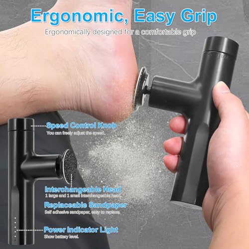 Electric Callus Remover for Feet Rechargeable, Powerful Electric Foot Callus Remover Feet Sander Heel Grinder Pedicure File Foot Care Tools for Dead Dry Cracked Hard Skin, FCR-6