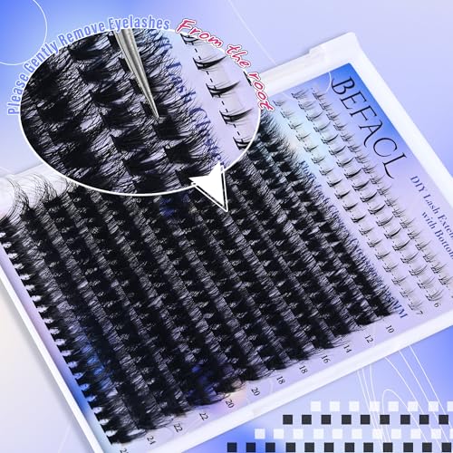 Fluffy D Curl Lash Clusters & Bottom Lashes 294pcs Mix