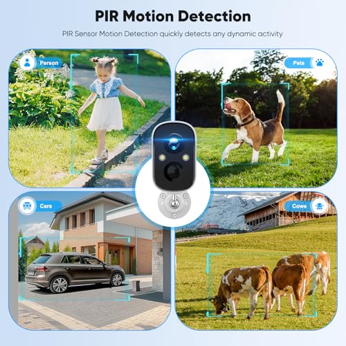 Nikoglly 4MP Wireless Outdoor Security Camera with AI Detection