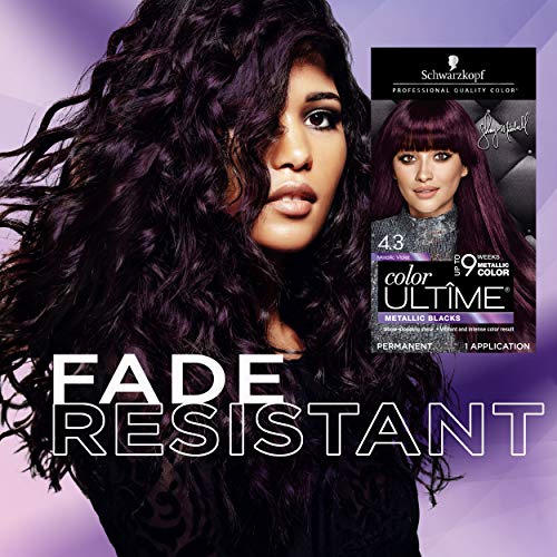 Schwarzkopf Color Ultime Metallic Permanent Hair Color Cream, 4.3 Metallic Violet.