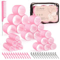 Hair Rollers Set 24 Pcs 4 Sizes Self-Grip with Clips
