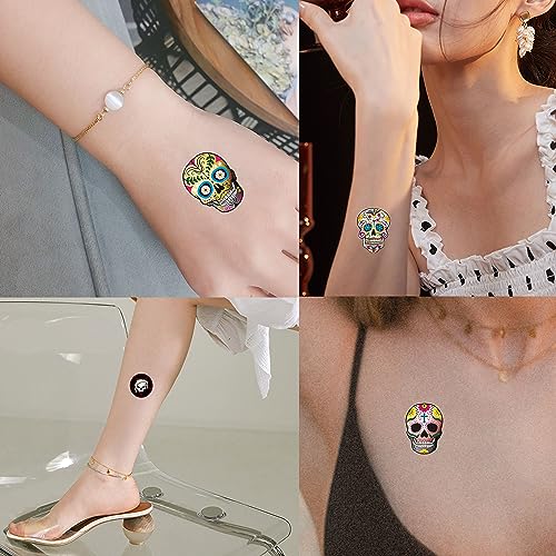 Day of the Dead Sugar Skull Temporary Tattoos (156 PCS)