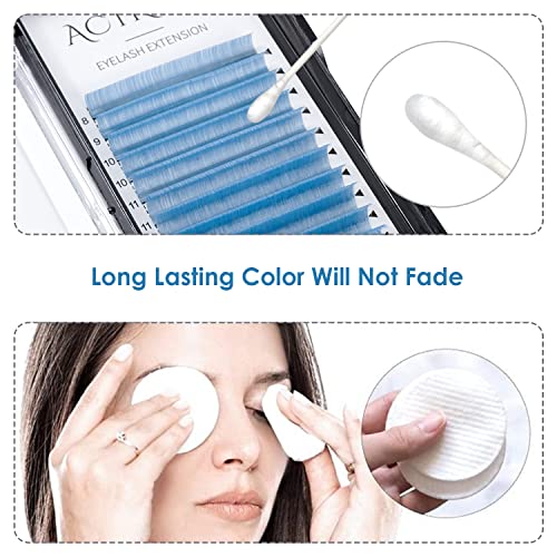 Light Blue D Curl Colored Lash Extensions 8-15mm Mix