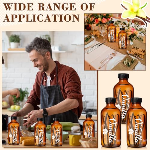 Uiifan 12 Pack 4oz Amber Glass Bottles with Caps