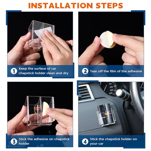 Acrylic Chapstick Holder Set of 2 - Car & Home Lip Balm Storage