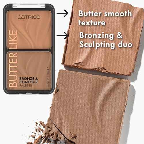 Catrice Butter Like Bronze & Contour Palette | 2-in-1 Ultra-Blendable Bronzer & Contour Duo | Buttery Powder Texture | Vegan & Cruelty Free (010 | Born To Shape)