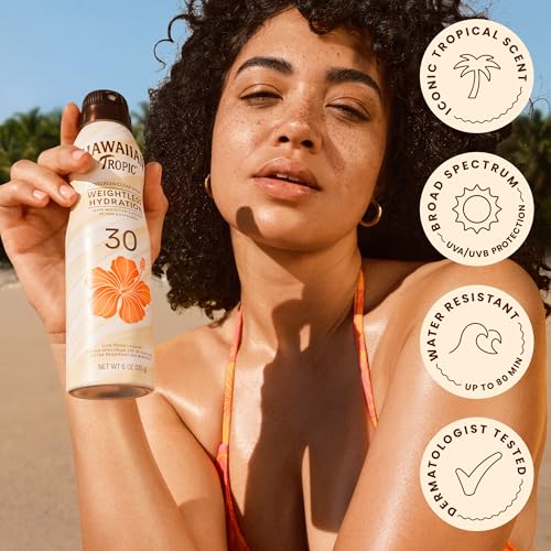 Hawaiian Tropic Weightless Hydration Clear Spray SPF 30, 2-Pack (6 oz)