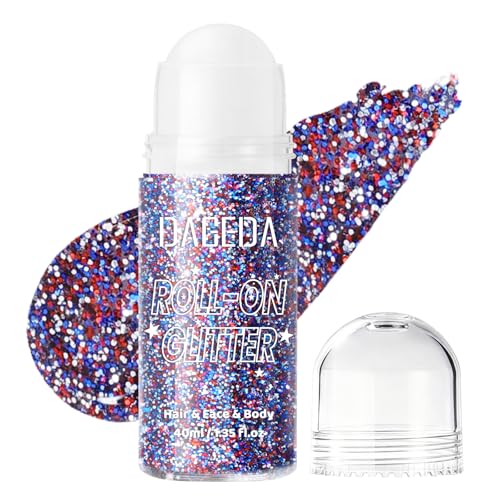 DAGEDA Red White Blue Body Glitter Gel - Holographic Makeup for 4th of July