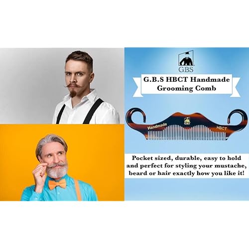 GBS 3 pk HBCT- Handle Bar Style - 5 1/4" Long - Anti Static No Cling No Snag Smooth Edges - Hand-Made of Quality Cellulose Acetate, Saw-Cut & Hand Polished