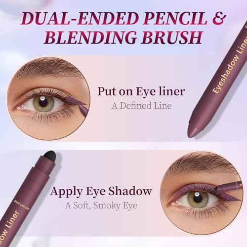 Shadow Liner 2-in-1 Eyeliner Eyeshadow, Shadow Liner Duo Plum, Eyeliner + Eyeshadow, Waterproof, Long-Lasting & Smudge-Proof Wear, Smooth, Easy to Color