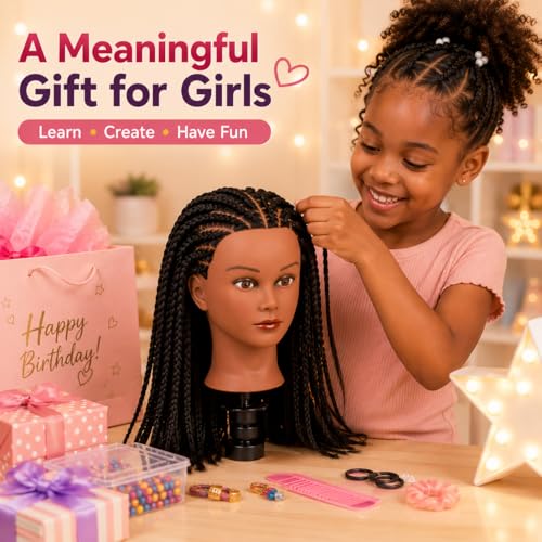 16 Inch Real Hair Mannequin Head with Clamp Stand