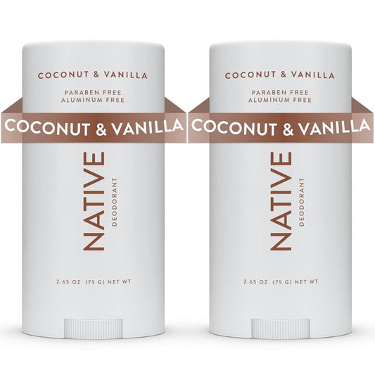 Native Deodorant Contains Naturally Derived Ingredients, 72 Hour Odor Control | Deodorant for Women and Men, Aluminum Free with Baking Soda, Coconut Oil and Shea Butter | Coconut & Vanilla, 2-Pack