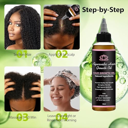 LIFEWITQUEENP Ayurvedic Hair Growth Oil - Lightweight Herbal Scalp Oil for All Hair Types, 1 Bottle
