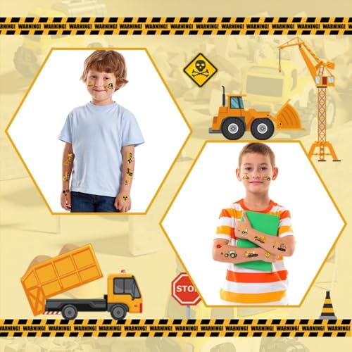 10 Sheets Cartoon Car Temporary Tattoos - Mixed Vehicles