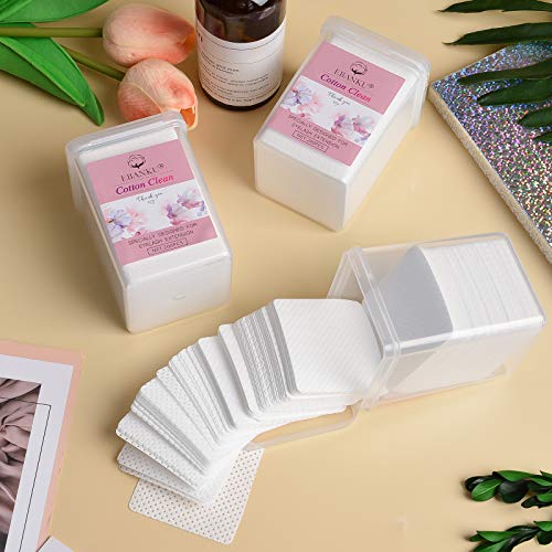 EBANKU 1200PCS Lint Free Nail Wipes Eyelash Glue Wipes, Adhesive Wipes for Lash Glue Nail Polish Remover Cotton Pads, Glue Nozzle Wipes Non-Woven Fabric Wipes Eyelash Extension Supplies