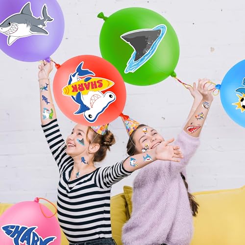 Shark Party Favors Kit - 24 Punch Balloons & 48 Tattoos