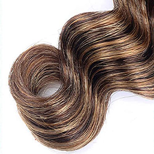 Freiuoke P427 Blonde Deep Wave Human Hair Extensions 14 Inch 3 Bundles Light Honey Blonde