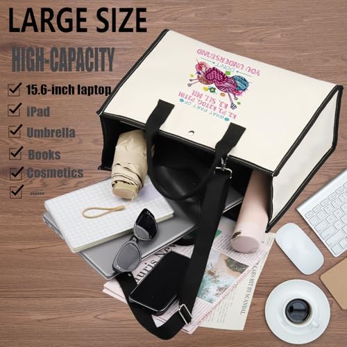 WZMPA Funny Knitting Cosmetic Bag Yarn Collector Gift What Part Don't You Understand Makeup Zipper Pouch Bag Knitter Merchandise (Don't Understand-TB)