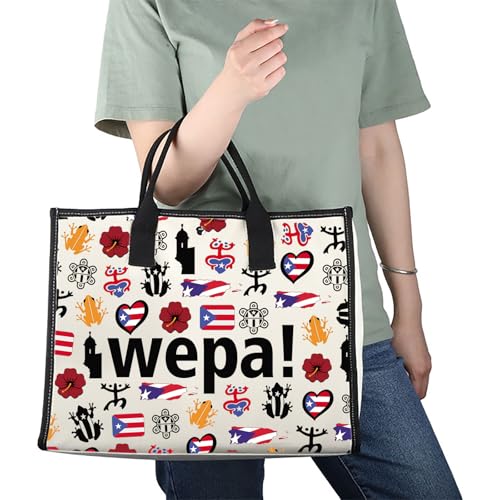 JXGZSO Puerto Rican Flag Cosmetic Bag Wepa Makeup Zipper Bag Puerto Rican Sayings Merch Latina Gift Spanish Gift Puertorican Gift (wepa TT)