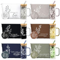 Fumete 6 Sets Christian Appreciation Gift for Women Bible Verse Flower Makeup Bag Easter Religious Coffee Cup with Handle Bamboo Lid Straw Mini Compact Mirrors for Mothers Day Church Sunday School