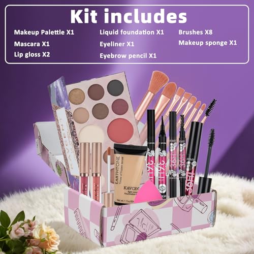 Makeup Kit for Teens Women Full Kit Makeup Sets for Women Foundation Eyeshadow Makeup Gift Set for Teen Girls Christmas Makeup kits for Teenagers 10-12