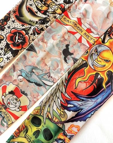 Kids Temporary Tattoo Sleeves - 10pcs Fake Slip-On Arm Sunscreen