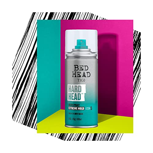 Bed Head by TIGI Travel Hairspray Extra Hold Hard Head Hair Care Spray for All Hair Types, 3 oz, Mini Hair Spray