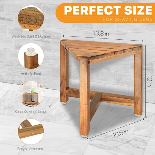 Shower Foot Rest Stool – 12" Shaving Bench for Small Bathrooms