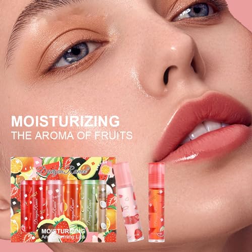 6-Piece Fruit Lip Oil Set - Hydrating Lip Gloss Collection