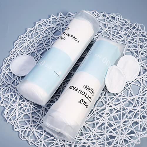 MSQ 500 Count Cotton Rounds Makeup Remover Pads Hypoallergenic Facial Cotton