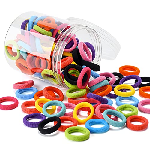 100 Pcs Seamless Cotton Baby Hair Ties – Soft & No Damage