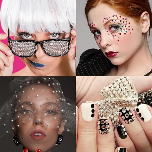 1556 Pcs Self Adhesive Face Gems Rhinestones Stickers