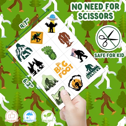96 PCS Bigfoot Temporary Tattoos for Kids Party Favors