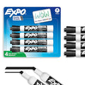 Expo Black Dry Erase Markers with Low Odor, 4 Count – Chisel Tip, 1 Pack