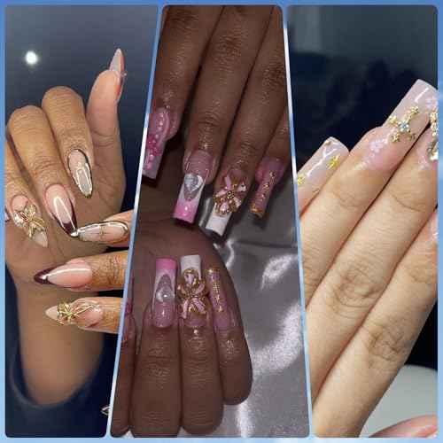 2500Pcs Star Nail Charms, Silver & Gold Nail Charms Bulk for DIY 3D Nail Art Charms & Charms for Nails Design