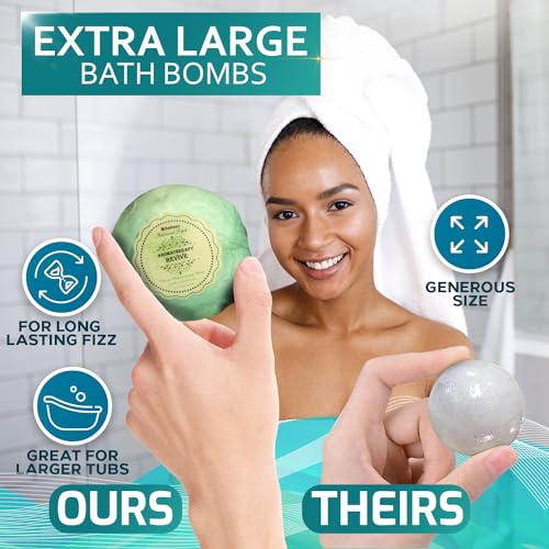 Bellisso 6 Pack XXL Bath Bombs with Natural Dead Sea Salt & Essential Oils - 4.1 oz Each Gift Set
