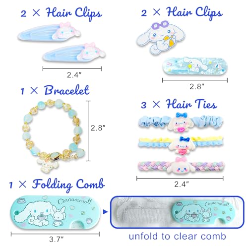 Kawaii Hair Accessories Set, Includes Headband, Hair Clips, Hair Scrunchies, Hair Ties, Cute Hair Clips Set for Girls Kids Gifts