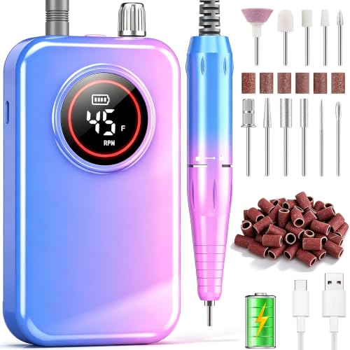 Professional Electric Nail Drill 45000 RPM with 11 Bits - Portable Manicure & Pedicure Tool