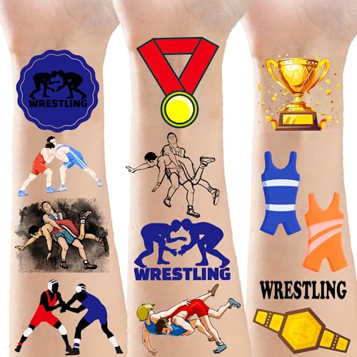 200 Wrestling Temporary Tattoos Stickers - 26 Designs